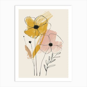 Ulaanbaatar Flower Market Boho Minimalist Style Art Print