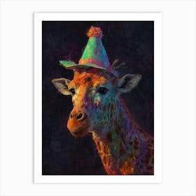 Birthday Giraffe Canvas Print Art Print