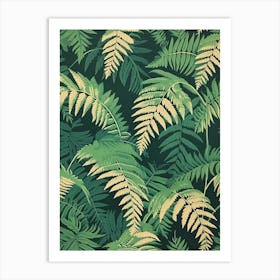 Pattern Poster Soft Shield Fern 3 Art Print