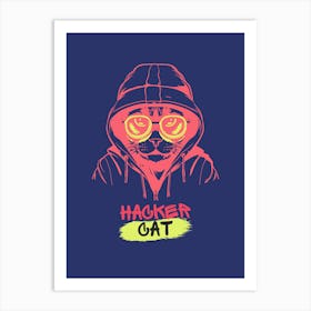 Hacker Cat Art Print