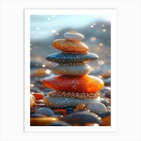 Pebbles On The Beach 2 Art Print