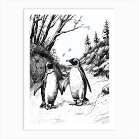 King Penguin Exploring Their Environment 4 Art Print