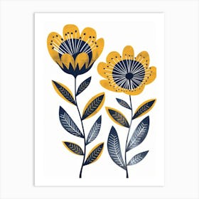 Yellow And Blue Flowers 2 Art Print