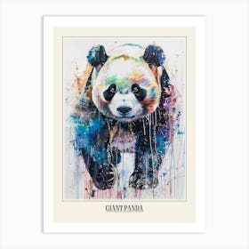 Giant Panda Colourful Watercolour 2 Poster Art Print