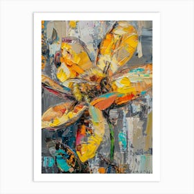 Bee On A Yellow Flower 1 Art Print