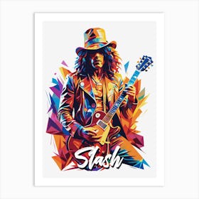 Gnr Slash 02 Portrait Music Icon Style WPAP Pop Art Art Print