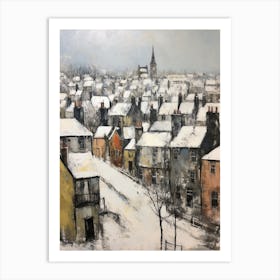 Vintage Winter Painting St Andrews United Kingdom 1 Art Print