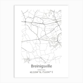 Breinigsville,United States Minimalist Map Art Print