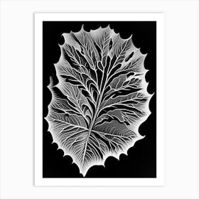 Burdock Leaf Linocut 2 Art Print
