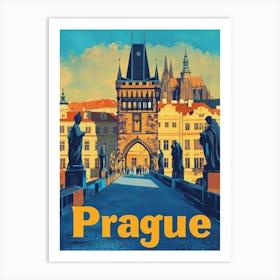 Aihrgdesign A Vintage Travel Poster Of Prague 4 Art Print