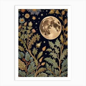 Landscape Moon In Forest Style William Morris 8 Art Print