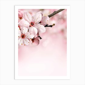 Cherry Blossoms Background Art Print