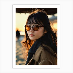 Asian Woman In Sunglasses Art Print