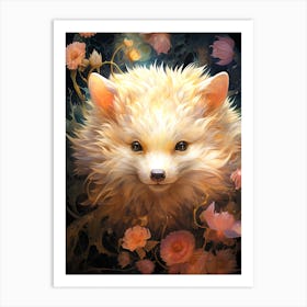 Cute Floral Fox Art Print