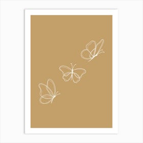 Line Art Butterflies Art Print