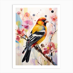 Bird Painting Collage American Goldfinch 1 Art Print