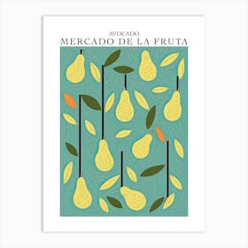 Mercado De La Fruta Avocado Illustration 3 Poster Art Print