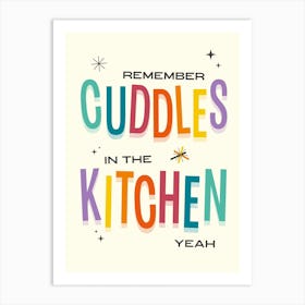 Cuddles In The Kitchen Rainbow Art Print