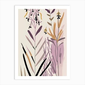 Fireweed Wildflower Modern Muted Colours Art Print