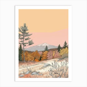 Mount Monadnock Usa Color Line Drawing (8) Art Print