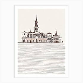 Krakow Main Square Krakow Boho Landmark Illustration Art Print