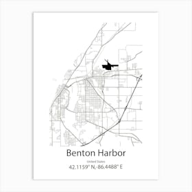 Benton,United States Minimalist Map 1 Art Print