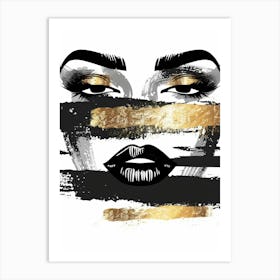 Gold And Black Face Painting 1 Art Print