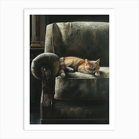 Cat On A Chair Art Print