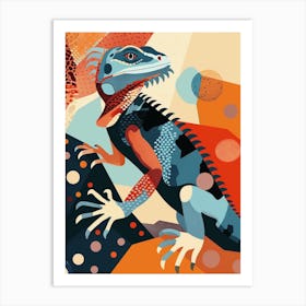 Blue Iguana Modern Illustration 13 Art Print