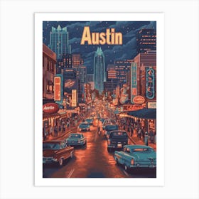 Aihrgdesign A Classic 1960s Travel Poster For Austin Showcasi 97475835 0bc5 41bd B91e F75235896daa 2 Art Print