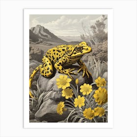 Golden Poison Frog Vintage Botanical 3 Art Print