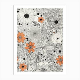 Orange Flowers 1 Art Print