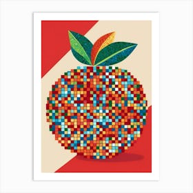 Pixelated Peach Art Print