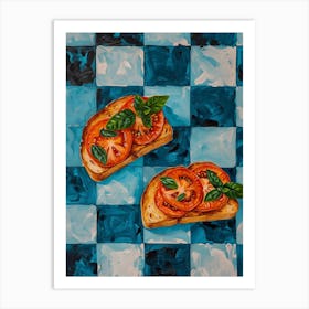 Bruscetta Blue Checkerboard 1 Art Print