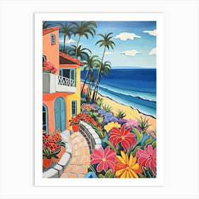 Laguna Beach, California, Matisse And Rousseau Style 2 Art Print