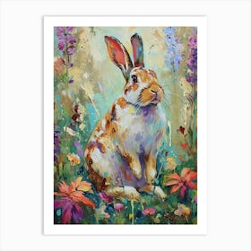 English Spot Rabbit Painting 3 Art Print