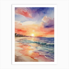 Sunset On The Beach Art Print