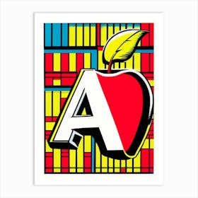 A   Apple, Letter, Alphabet Comic 2 Art Print