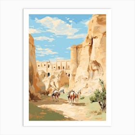 Horses Painting In Cappadocia, Turkey 2 Art Print