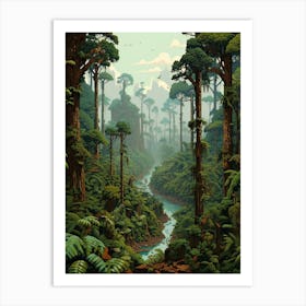 Congo Basin Pixel Art 1 Art Print