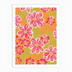 Nemesia Floral Print Warm Tones 2 Flower Art Print