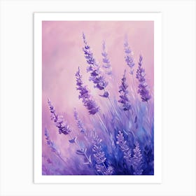 Watercolor Lavender Lilac And Blue Background 1 Art Print