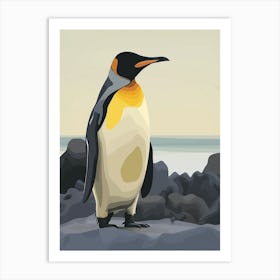 King Penguin Deception Island Minimalist Illustration 1 Art Print