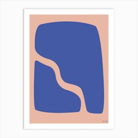 Floating Entity Blue And Light Pink Contemporary Abstract Colourful Art Print