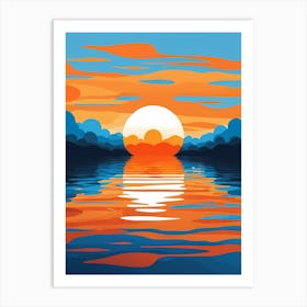 Sunset Over The Water 1 Art Print