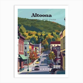 Altoona Pennsylvania Street Travel Art Illustration Art Print