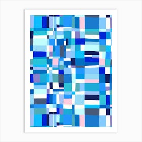 Austin Painted Abstract - Blue Art Print