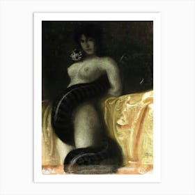 The Sensual by Franz Von Stuck 1891 "Sensuality" or "Lilith" With the Snake High Resolution Painting Art Print