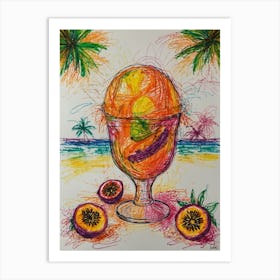 Passion Fruit Ice Cream Art Print