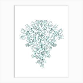 Abstract Leaf line drawing Isolated On White Art Print